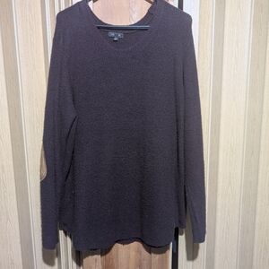 Maroon Sweater With Elbow Parches